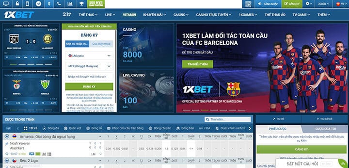 Giao diện nhà cái 1XBet