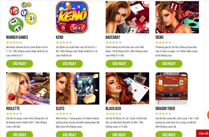 Sảnh casino đa dạng và chất lượng
