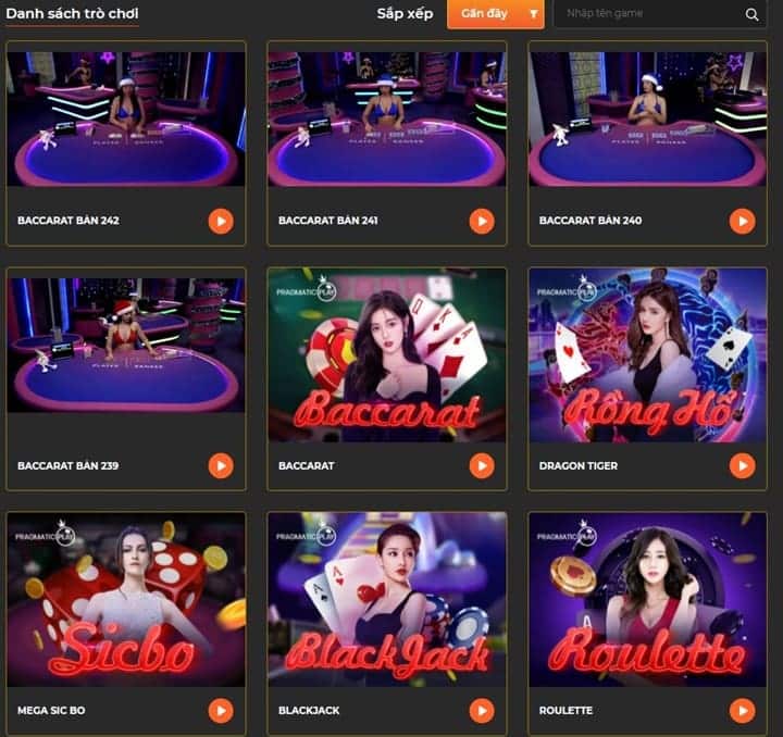 Live Casino hấp dẫn bởi nhiều tựa game và các cô gái chia bài xinh đẹp