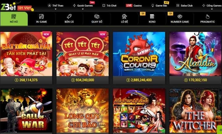 Slot game tại ZBet gây ấn tượng mạnh cho các gamer