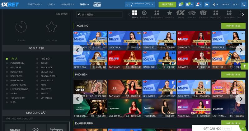 Live Casino 1xBet