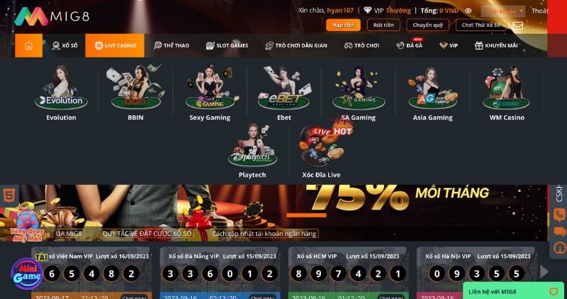 Live Casino Mig8