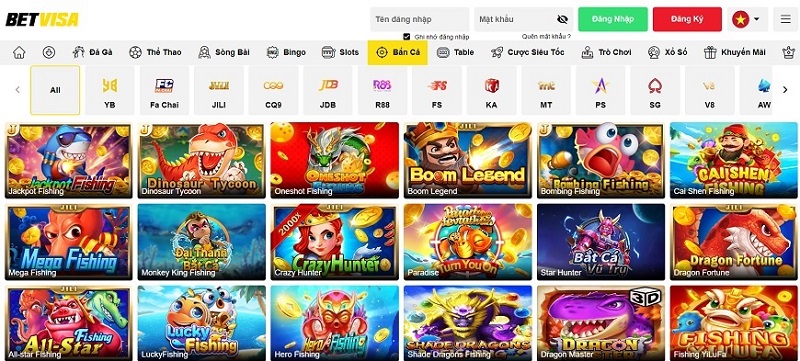 Bắn cá đổi thưởng đa dạng tựa game