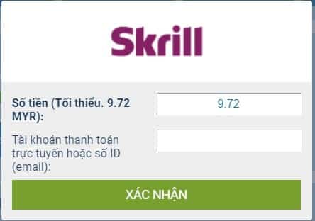 Rút tiền qua Skrill